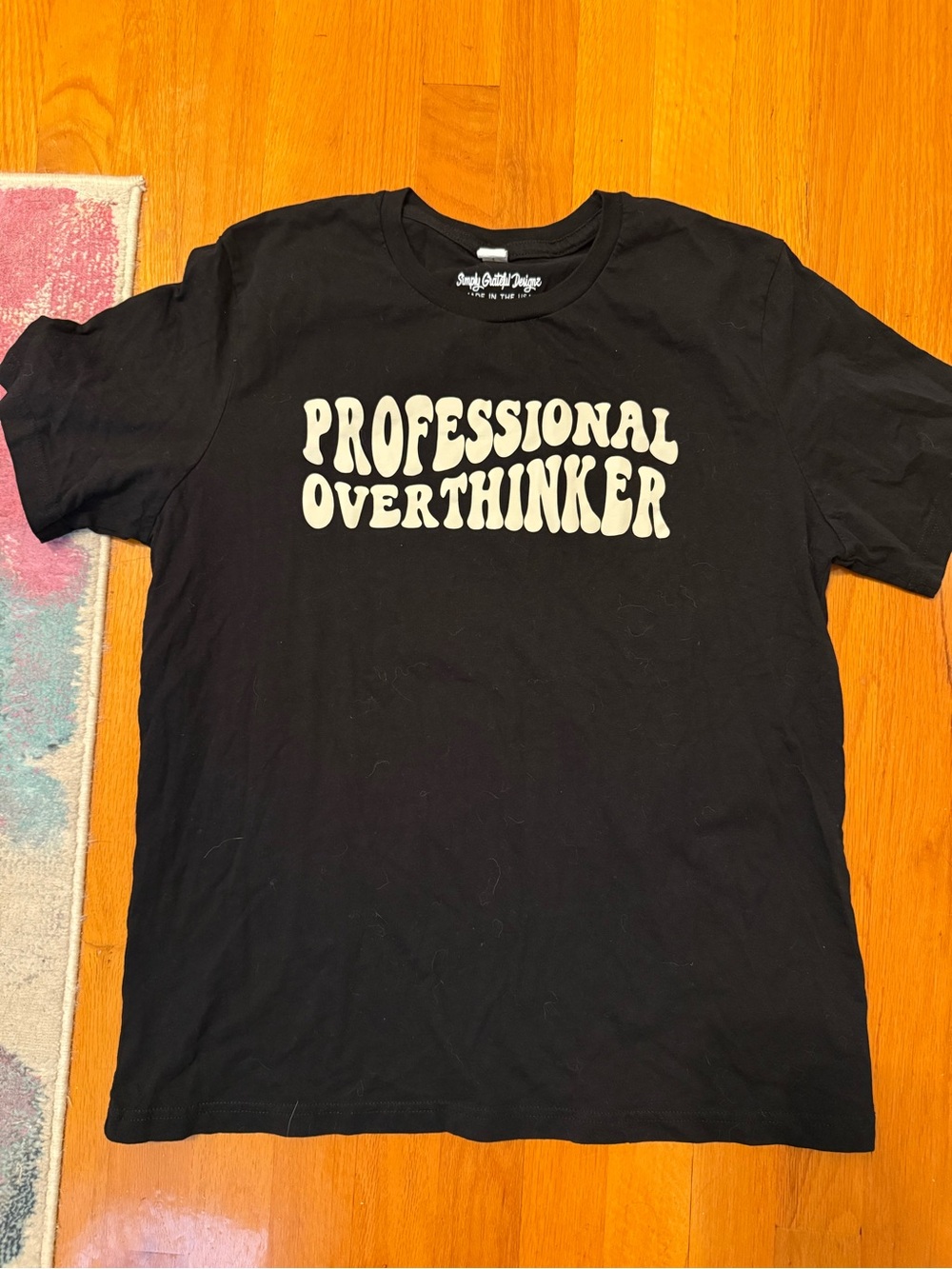 Professional Overthinker Short Sleeve Graphic Tee - Black